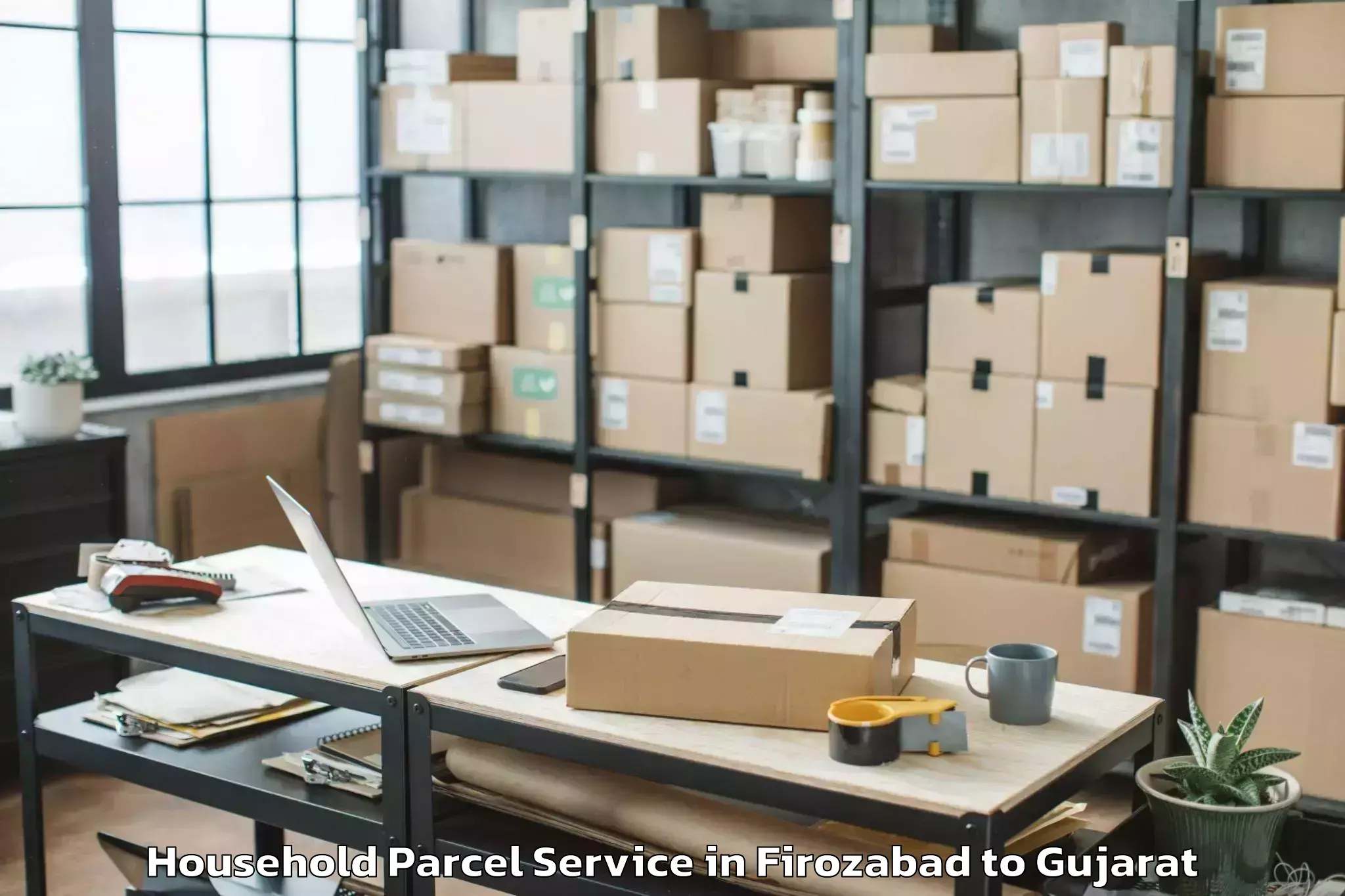 Efficient Firozabad to Kadi Sarva Vishwavidyalaya Gan Household Parcel